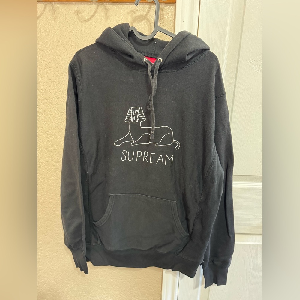 Supreme Black Hoodie with Sphinx Design